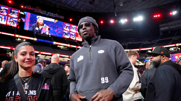Feb 5, 2024; Las Vegas, NV, USA; San Francisco 49ers defensive tackle Javon Kinlaw (99) walks on the field during Super Bowl LVIII Opening Night at Allegiant Stadium. Mandatory Credit: Lucas Peltier-USA TODAY Sports  